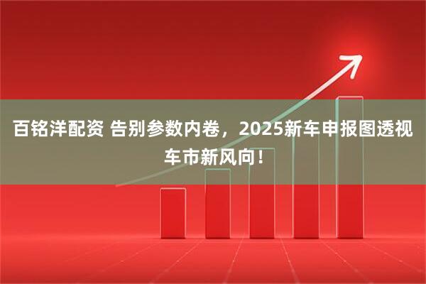 百铭洋配资 告别参数内卷，2025新车申报图透视车市新风向！
